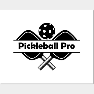 Pickleball Pro across the middle of two paddles and a ball Posters and Art